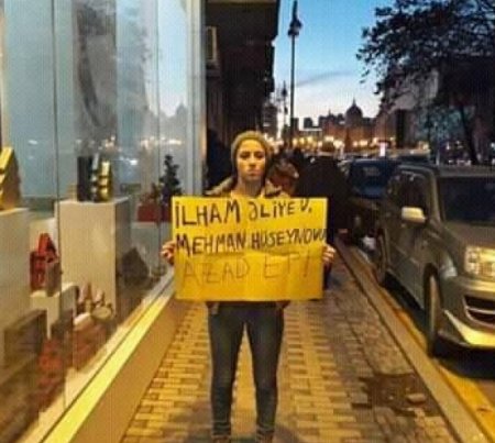 Mehman Hüseynova azadlıq tələbi ilə təkadamlıq aksiya keçirilib